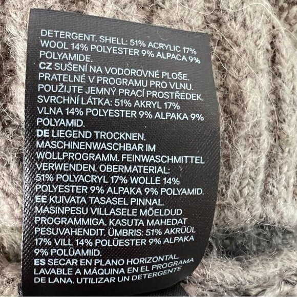 H&m Tan Wool Alpaca Blend Cropped Sweater Vest Size L - Picture 7 of 9